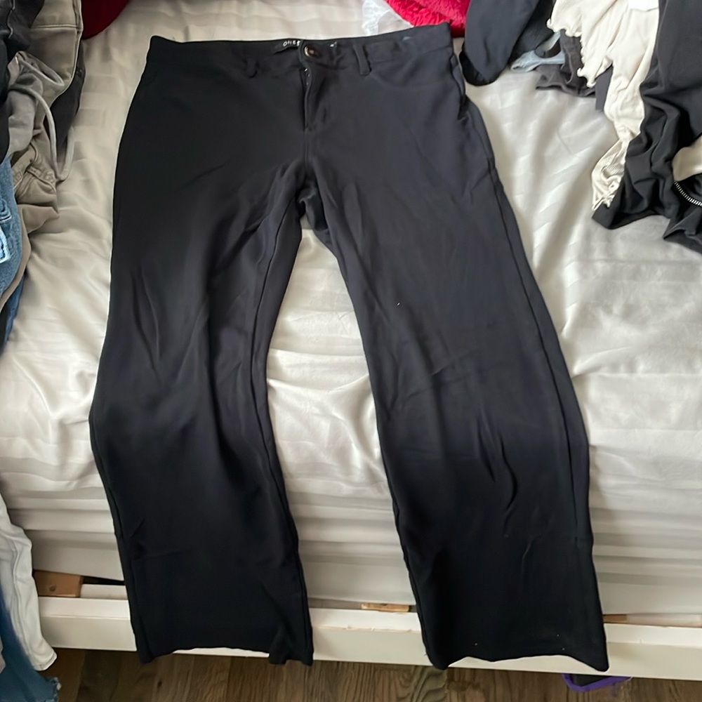 Black bootcut slacks